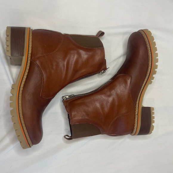 Hee Brown Leather Front Zip Ankle Boot Size 42 NEW - Picture 6 of 11